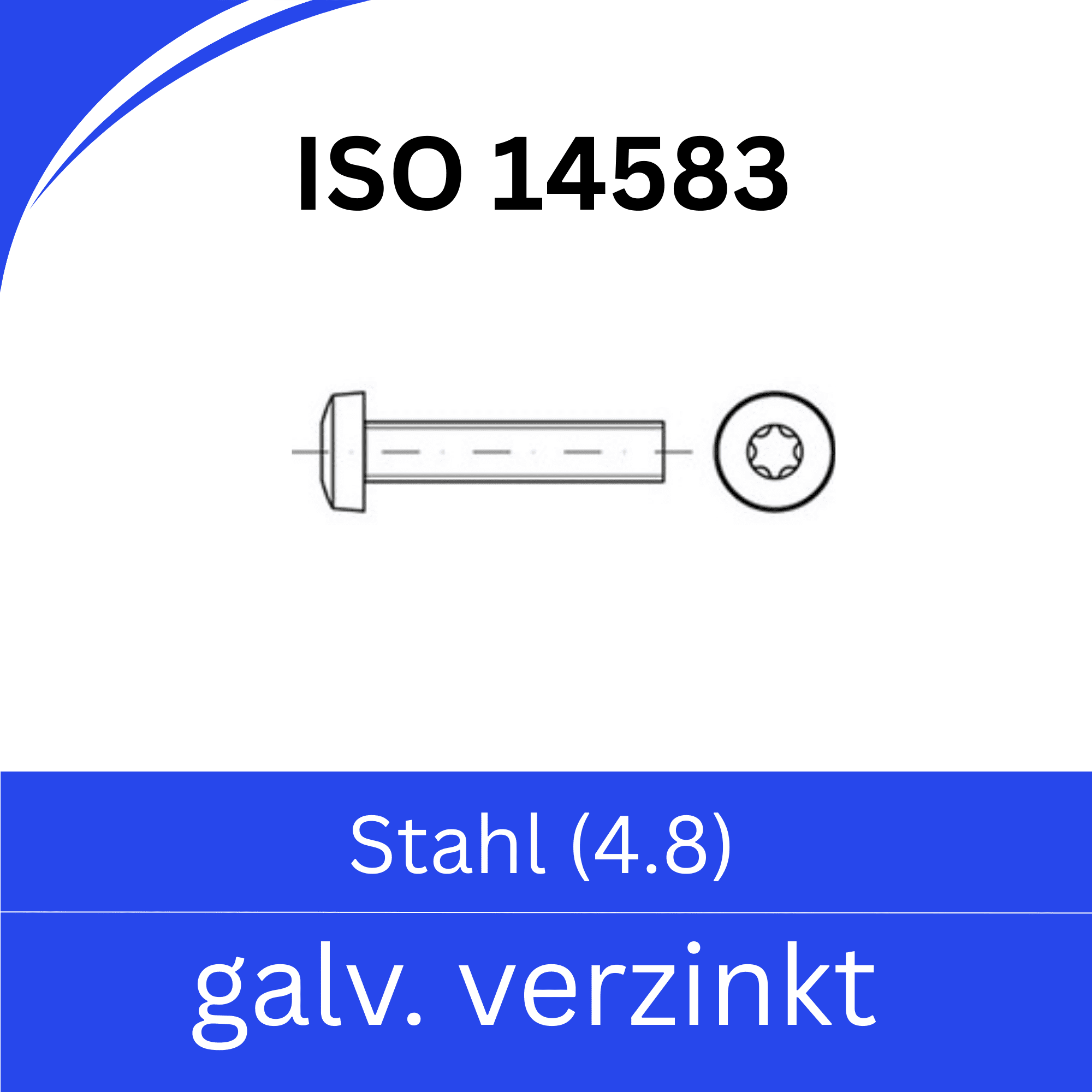Bild für Kategorie ➤ Kategorie: ISO 14583 Stahl (4.8) galv. verzinkt